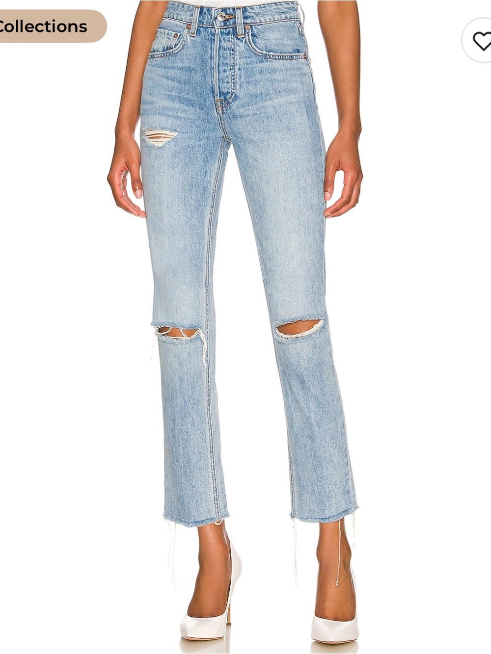 GRLFRND The Karolina in Light Blue (Point Loma) High Rise Straight Crop Jeans